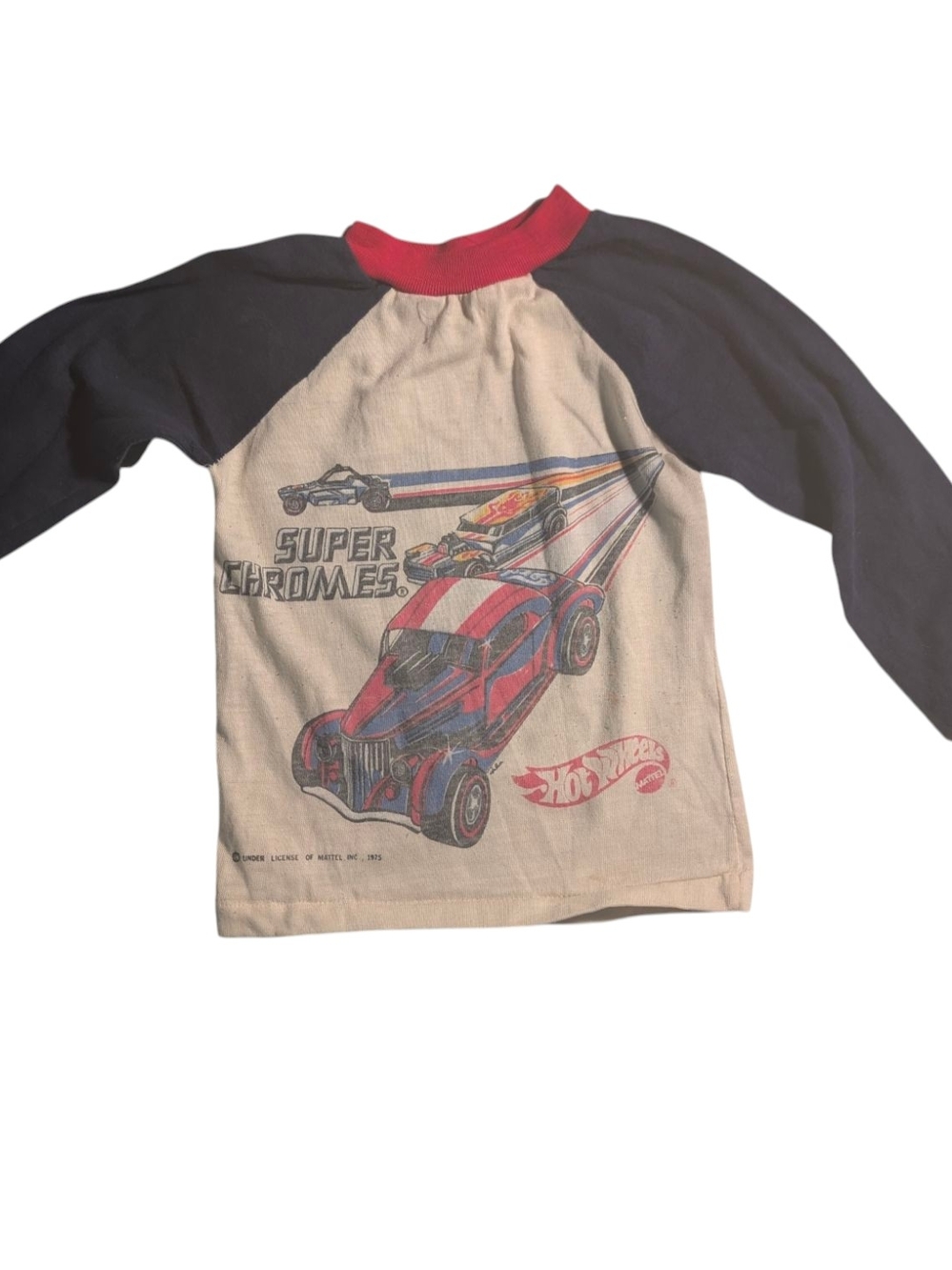 Hot Wheels Super Chromes Raglan Tee - Red, Navy & Cream